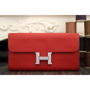 1:1 Replica Hermes Constance Wallet In Red Epsom Leather HJ00589