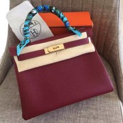 Copy Replica Hermes Ruby Clemence Kelly Retourne 28cm Handmade Bag HJ00685