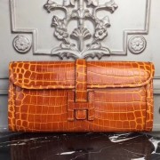 Fake Hermes Jige Elan 29 Clutch In Orange Crocodile Leather HJ00332