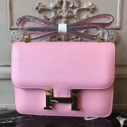 Fake Hermes Pink Constance MM 24cm Epsom Leather Bag HJ00941