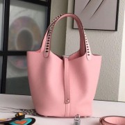 Fake Hermes Pink Picotin Lock 22cm Braided Handles Bag HJ00079
