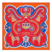 Fake Hermes Red Paperoles Silk Twill Scarf Replica HJ00785