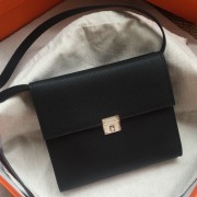 Hermes Black Clic 16 Wallet With Strap Replica HJ00141