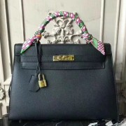 Hermes Black Epsom Kelly 32cm Sellier Bag HJ01258