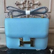 Hermes Blue Atoll Constance MM 24cm Epsom Leather Bag HJ01053