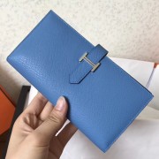 Hermes Blue Jean Epsom Bearn Gusset Wallet HJ01188