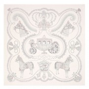 Hermes Creme Paperoles Silk Twill Scarf Replica HJ00055