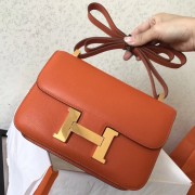 Hermes Epsom Constance 24cm Orange Handmade Bag HJ00314