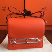 Hermes Mini Sac Roulis Bag In Orange Swift Leather Replica HJ00347