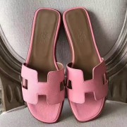 Hermes Oran Sandals In Pink Epsom Leather Replica HJ00568
