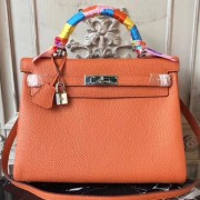 Hermes Orange Clemence Kelly 28cm Bag Replica HJ01221