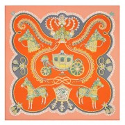 Hermes Orange Paperoles Silk Twill Scarf HJ00836