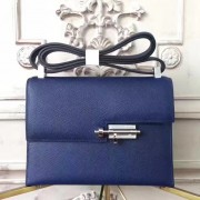 Hermes Sapphire Epsom Verrou Shoulder Handmade Bag Replica HJ00174