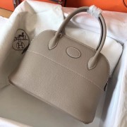 Hermes Tourterelle Clemence Bolide 27cm Handmade Bag HJ01110
