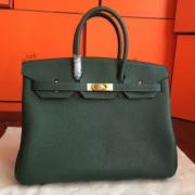 Hermes Vert Clemence Birkin 35cm Handmade Bag HJ01313