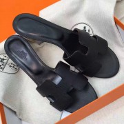 High Quality Replica High Quality Hermes Black Epsom Oasis Sandals HJ01001