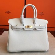 Imitation 1:1 Hermes White Epsom Birkin 25cm Handmade Bag HJ00503