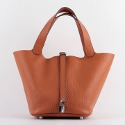 Imitation 1:1 Replica Hermes Picotin Lock Bag In Orange Leather HJ00567