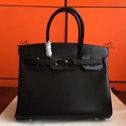 Imitation Faux Hermes So Black Box Birkin 30cm Handmade Bag HJ01014