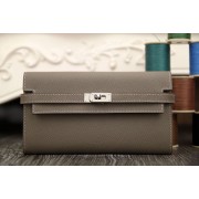 Imitation Knockoff Perfect Hermes Kelly Longue Wallet In Etoupe Epsom Leather HJ00429