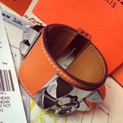 Knockoff Wholesale Hermes Orange Epsom Collier De Chien Bracelet Size S HJ01325