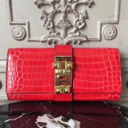 Luxury Copy Hermes Medor Clutch Bag In Cherry Crocodile Leather HJ01100
