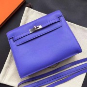 Luxury Hermes Kelly Danse Bag In Blue Swift Leather HJ00234