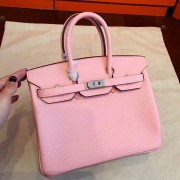 Replica Hermes Pink Clemence Birkin 25cm Handmade Bag HJ01301