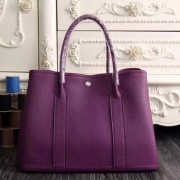 Replica Hermes Small Garden Party 30cm Tote In Purple Leather HJ00184