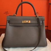 Replica High Quality Hermes Etoupe Swift Kelly Retourne 32cm Handmade Bag HJ00134