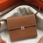 Replica Replica Perfect Hermes Brown Clic 16 Wallet With Strap HJ00873