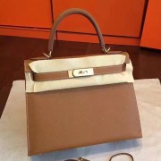 Wholesale Hermes Brown Epsom Kelly Sellier 28cm Handmade Bag HJ00866