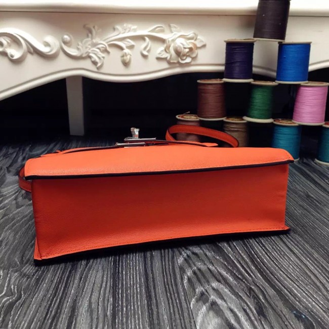 Replica Hermes Kelly Danse Handmade Bag In Orange Swift Leather