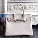 1:1 Hermes Birkin 30cm 35cm Bag In White Clemence Leather HJ01252