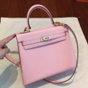 1:1 Hermes Pink Epsom Kelly 25cm Sellier Handmade Bag HJ01010