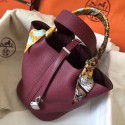 AAA Hermes Ruby Picotin Lock MM 22cm Handmade Bag HJ01086