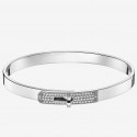 AAA Hermes Silver Small Kelly Bracelet With Diamonds HJ00508