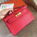 AAA Imitation Replica Luxury Hermes Red Epsom Kelly Pochette Handmade Bag HJ01237