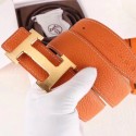 Best Hermes H Belt Buckle & Orange 32mm Clemence Strap HJ00739