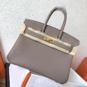 Best Quality Imitation Hermes Tourterelle Clemence Birkin 25cm Handmade Bag Replica HJ00539