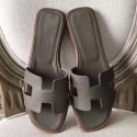 Cheap Fake Hermes Oran Sandals In Etoupe Epsom Leather Replica HJ00342