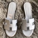Cheap Imitation Hermes Oasis Sandals In Blue Pale Epsom Leather HJ00412