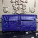 Cheap Luxury Hermes Jige Elan 29 Clutch In Blue Electric Crocodile Leather HJ00454