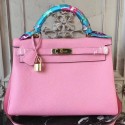 Copy Fake Cheap Hermes Pink Clemence Kelly 32cm Retourne Bag HJ00820