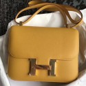 Copy Hermes Epsom Constance 24cm Jaune Handmade Bag HJ00245