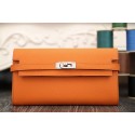 Copy High End Hermes Kelly Longue Wallet In Orange Epsom Leather HJ01035