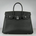 Designer Hermes Birkin 30cm 35cm Bag In Black Togo Leather HJ01076