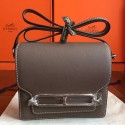 Fake Designer Top Quality Hermes Mini Sac Roulis Bag In Etoupe Swift Leather HJ01118