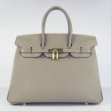 Fashion Hermes Birkin 30cm 35cm Bag In Grey Togo Leather Replica HJ00460