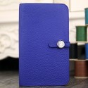 Fashion Hermes Dogon Combine Wallet In Electric Blue Leather HJ01215